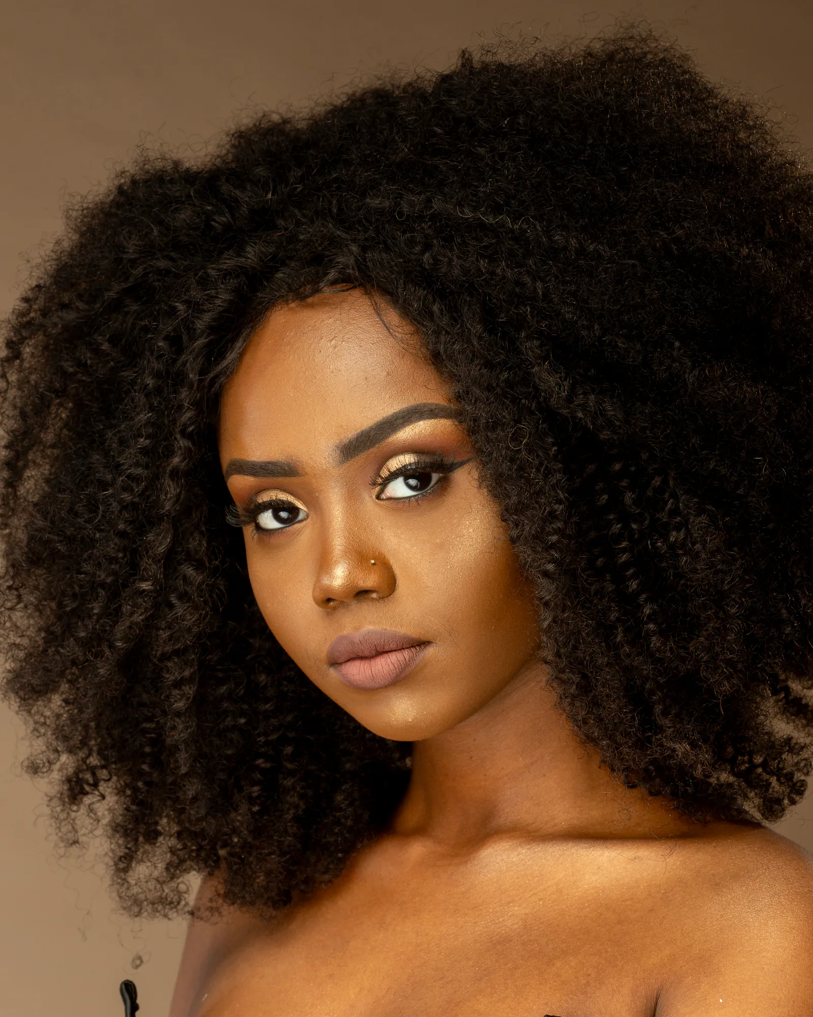 Original beauty fashion portrait before retouching